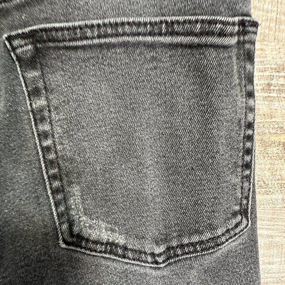 RE/DONE 70s Boot Cut Crop Jeans Size 26 Stoned Noir Black Gray - Picture 7 of 11